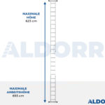 4x6 ALDORR Home - Mehrzweckleiter ohne Arbeitsplattform - 6,80 Meter (Stabilisierungsstange: 120 cm)
