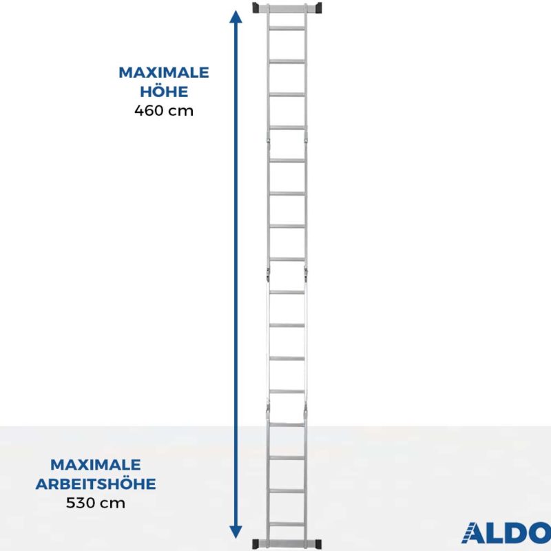 4x4 ALDORR Home - Mehrzweckleiter mit Arbeitsplattform - 4,7 Meter