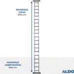 4x5 ALDORR Professional - Mehrzweckleiter mit Arbeitsplattform - 5,7 Meter (Stabilisierungsstange: 120 cm)