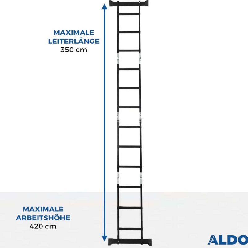 4x3 ALDORR Professional - Mehrzweckleiter mit Arbeitsplattform - 3,5 Meter