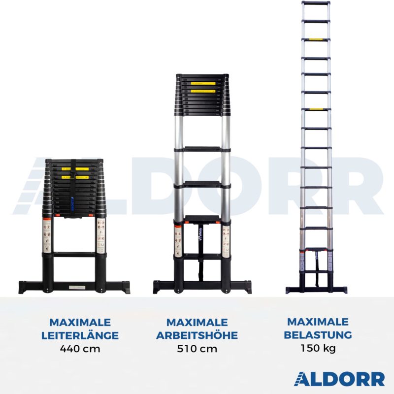 4,40 Meter ALDORR Professional - Teleskopleiter