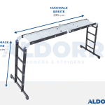 4x4 ALDORR Professional - Mehrzweckleiter mit Arbeitsplattform - 4,7 Meter