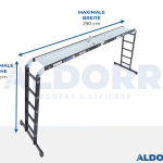 4x5 ALDORR Professional - Mehrzweckleiter mit Arbeitsplattform - 5,7 Meter