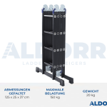 4x4 ALDORR Professional - Mehrzweckleiter mit Arbeitsplattform - 4,7 Meter