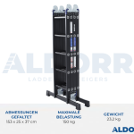 4x5 ALDORR Professional - Mehrzweckleiter mit Arbeitsplattform - 5,7 Meter