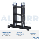 4x3 ALDORR Professional - Mehrzweckleiter mit Arbeitsplattform - 3,5 Meter