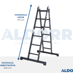 4x3 ALDORR Professional - Mehrzweckleiter mit Arbeitsplattform - 3,5 Meter