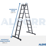 4x4 ALDORR Professional - Mehrzweckleiter mit Arbeitsplattform - 4,7 Meter