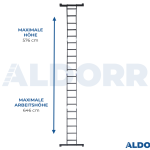 4x5 ALDORR Professional - Mehrzweckleiter mit Arbeitsplattform - 5,7 Meter