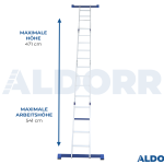 4x4 ALDORR Home - Mehrzweckleiter mit Arbeitsplattform - 4,7 Meter