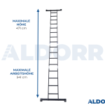 4x4 ALDORR Professional - Mehrzweckleiter mit Arbeitsplattform - 4,7 Meter