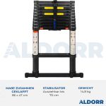 3,20 Meter ALDORR Professional - Teleskopleiter mit ausziehbarer Stabilisatorstange