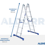 4x3 ALDORR Home - Mehrzweckleiter mit Arbeitsplattform - 3,5 Meter