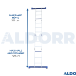 4x3 ALDORR Home - Mehrzweckleiter mit Arbeitsplattform - 3,5 Meter