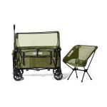 Bollerwagen – XL – Faltbar – 100L – Grün - Inklusive Campingstuhl