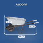 ALDORR Schubkarre - 170 Liter - Stahl - 1 Luftreifen