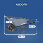 ALDORR Schubkarre - 170 Liter - Poly - 2 Luftreifen