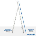 2,40 + 3,00 Meter ALDORR Home - Teleskop-Klappleiter