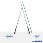 2,40 + 3,00 Meter ALDORR Professional - Teleskop-Klappleiter