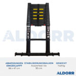 3,20 Meter ALDORR Professional - Teleskopleiter mit ausziehbarer Stabilisatorstange