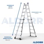4x5 ALDORR Professional 5,70 M - Teleskop-Mehrzweckleiter