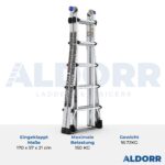 4x5 ALDORR Professional 5,70 M - Teleskop-Mehrzweckleiter