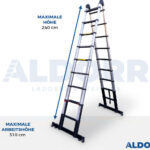 2,50 Meter ALDORR Professional - Teleskop-Klappleiter